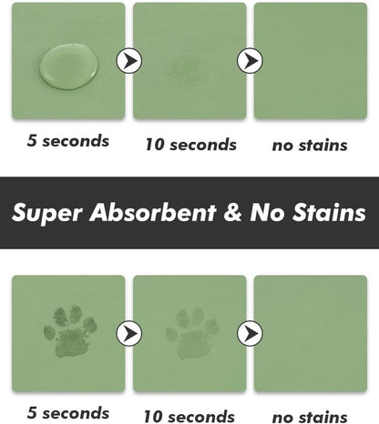 Absorbent Dog Food Mat-Cat Dog Mat for Food and Water Bowl, Quick Dry Pet Food Mat, No Stains Dog Feeding mat, Dog Accessories Pet Supplies Mat-Dog Water Bowl Mat for Messy Drinkers