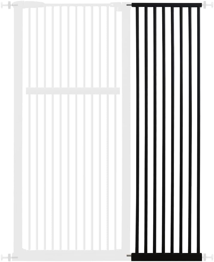 Lumizone Extra Tall Cat Gate 61.02" High Pressure Mounted Extra Wide 30.12"-34.05" (17Sizes) 1.37" Gap No Drilling Auto-Close Tall Pet Gate for Dogs (Black, 30.12"-34.05" W)