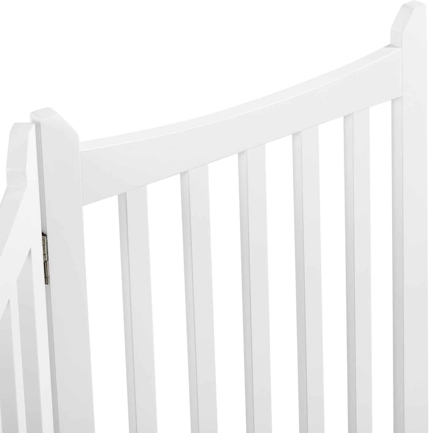 Topeakmart Dog Fence Indoor 36" Tall 4-Panels Wooden Foldable Dog Gate for Pets with 2 Support Feet Freestanding Pet Barrier for Doorways, Porch, Stairs, Kitchen White 79.5" L × 36" H