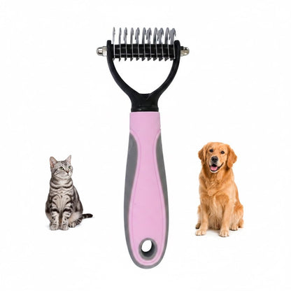 Pet Knotter Dog Grooming, Professional Deshedding Brush Cat Brushes for Shedding Comb Remove Loose Hair Undercoat Fur and Knots Safely Double Sided Dematting Detangler Remover Removing Flea Rake