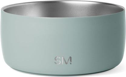 Simple Modern Stainless Steel Pet Water Bowl for Dogs & Cats | Reusable Insulated Stainless Steel Food Bowls for Dog Cat | No Tip No Slip BPA Free | Bentley Collection | Medium (32oz) | Almond Birch