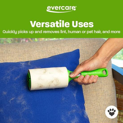 Evercare Pet Lint Roller Refill, Manual Operation, 60 Sheets per Roll, 6 Count Refill Pack for Pet Hair Removal, Green