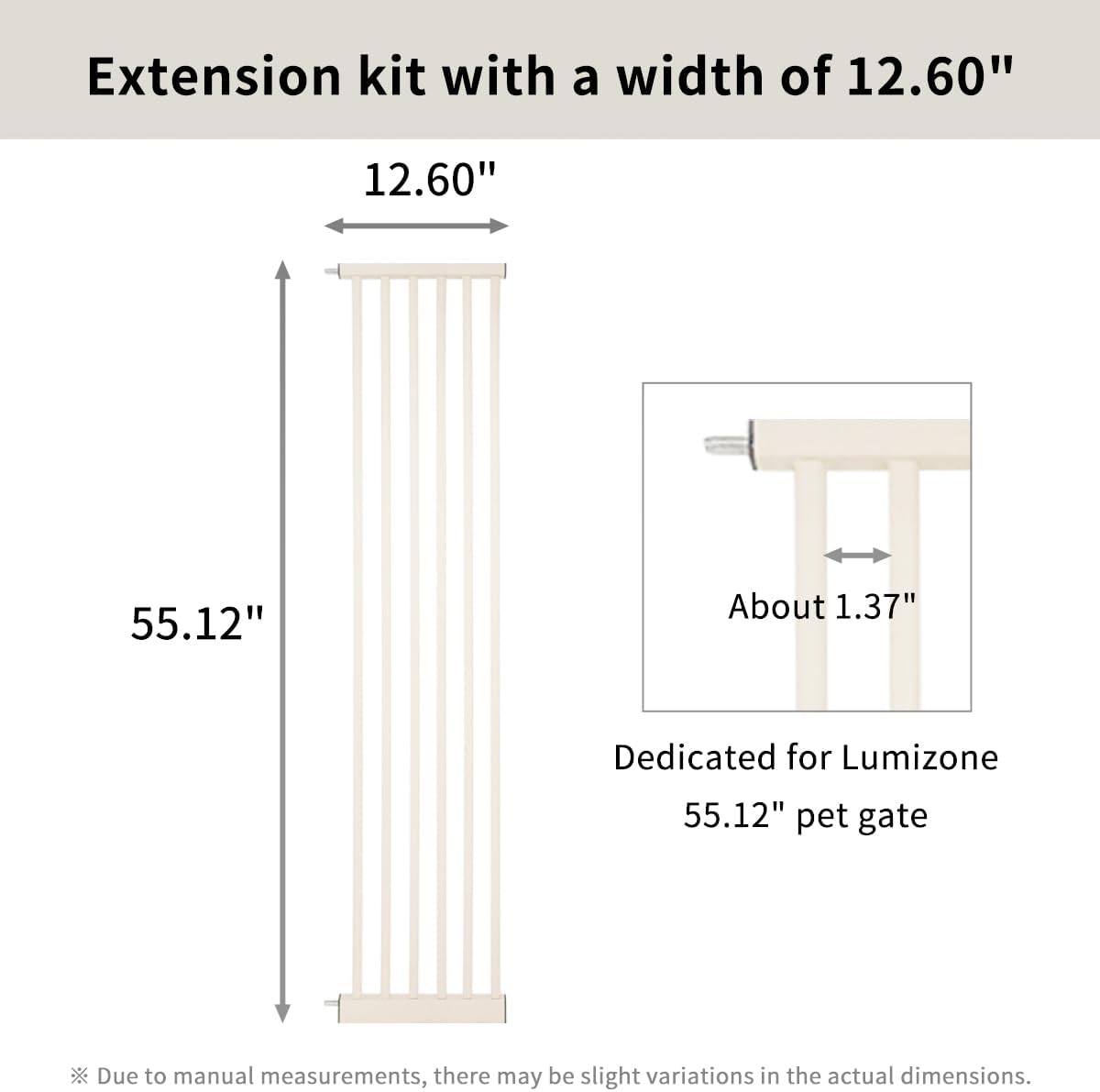 Lumizone Extra Tall Cat Gate 61.02" High Pressure Mounted Extra Wide 30.12"-34.05" (17Sizes) 1.37" Gap No Drilling Auto-Close Tall Pet Gate for Dogs (Black, 30.12"-34.05" W)