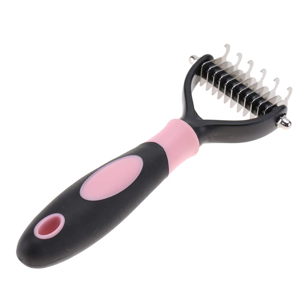 Deshedding Dog Brush, Cat Brush Dog Brush for Shedding Dog Rake Double Sided Undercoat Rake Comb for Detangling, Deshedding Pet Grooming Brush for Small, Medium Dogs and Cats