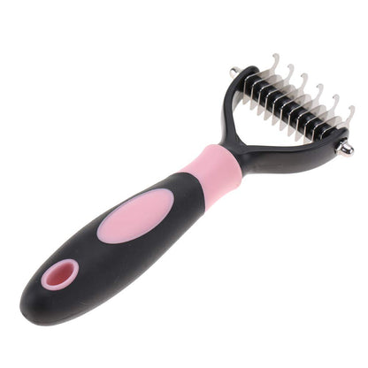 Deshedding Dog Brush, Cat Brush Dog Brush for Shedding Dog Rake Double Sided Undercoat Rake Comb for Detangling, Deshedding Pet Grooming Brush for Small, Medium Dogs and Cats