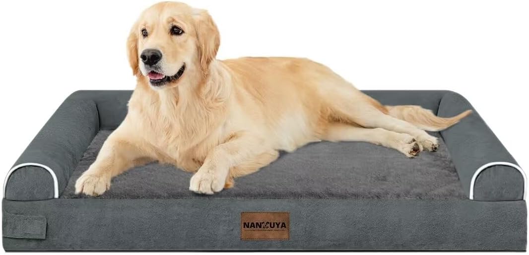 Large Dog Bed Orthopedic Washable: Beds Bolster XL Bed Large Big Dogs Memory Foam Couch Sofa Waterproof with Removable Cover