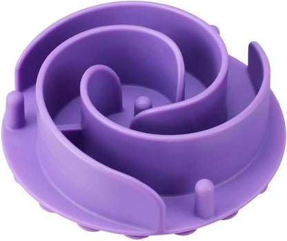 Slow Feeder Dog Bowls Insert, Bestalk Soft Silicone Slow Eating Feeder Insert with Suction Cups for Small, Medium and Large Dogs, Fit into Basic and Elevated Dog Bowls, Dark Blue
