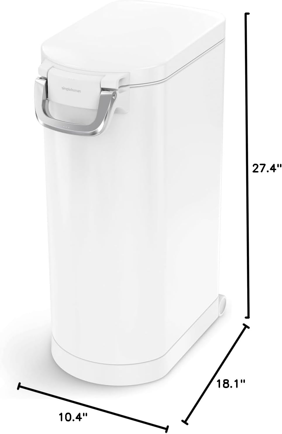 simplehuman Large Pet Food Storage Container, Holds 30-35 lb / 14-16 kg of Dry Dog Food, Cat Food, or Bird Seed, Airtight Lock-Tight Lid with Magnetic Scoop, BPA-Free, Brushed Stainless Steel