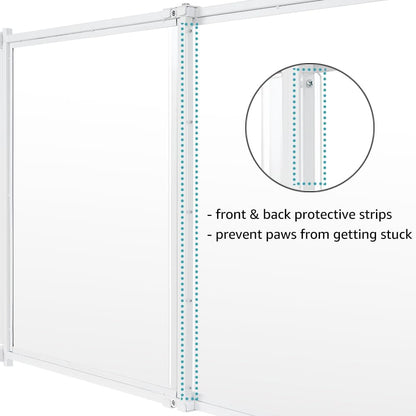beeNbkks Clear Ferret Gate, Small Pet Barrier for Doorways Hallways Stairs Kitchen, Pressure Mounted Safety Pet Gate for Small Dogs Cats, Fit 22" to 39" Wide Opening, 24" Tall Step Over, Indoor Use