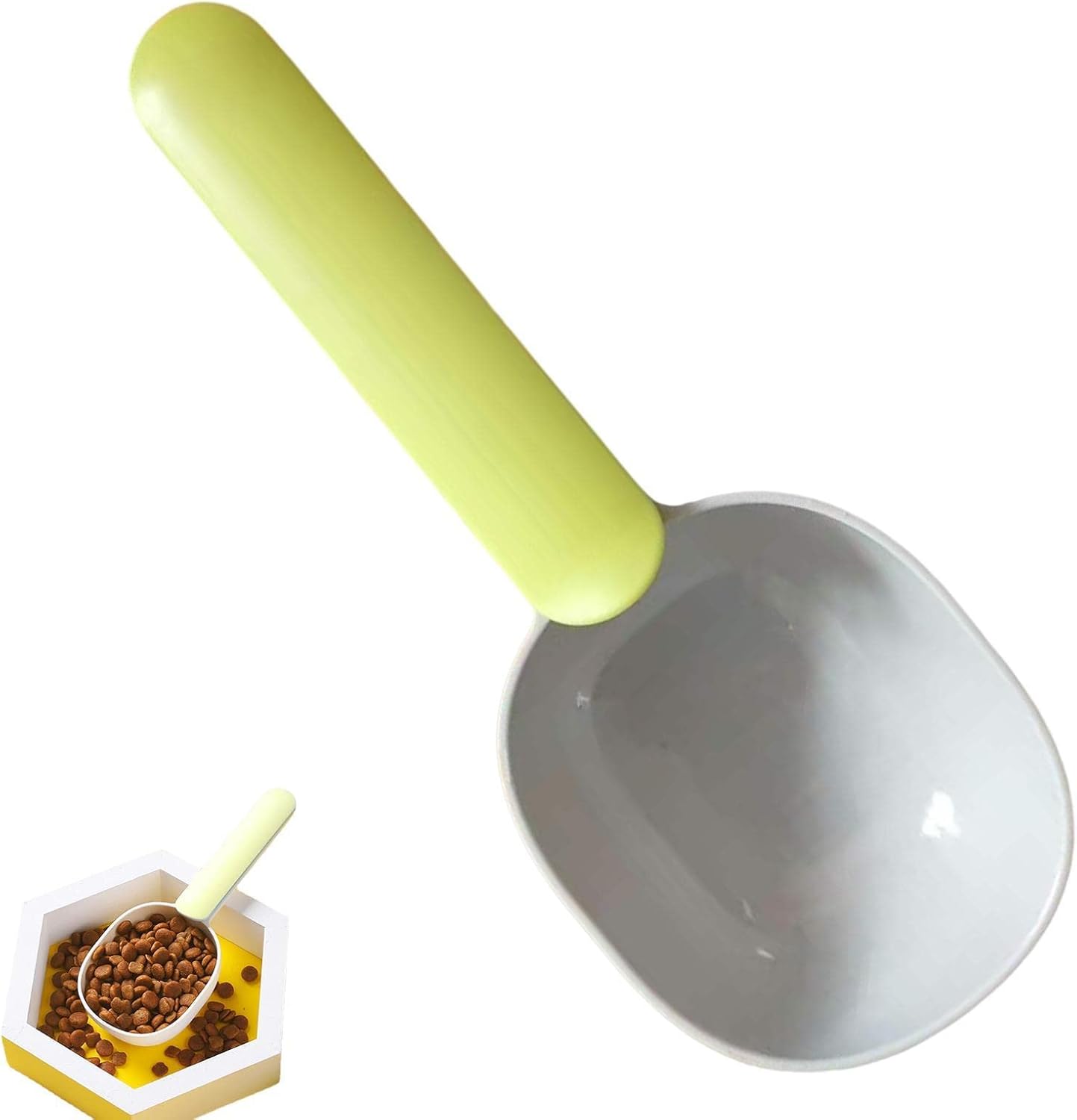 Cat Food Scoop - Multi-Function Feeding Scoop Spoon with Sealing Bag Clip,Pet Food Scoop with Comfortable Handle for Cat Dog, Long Handle with Clip for Dogs Cats Shakven