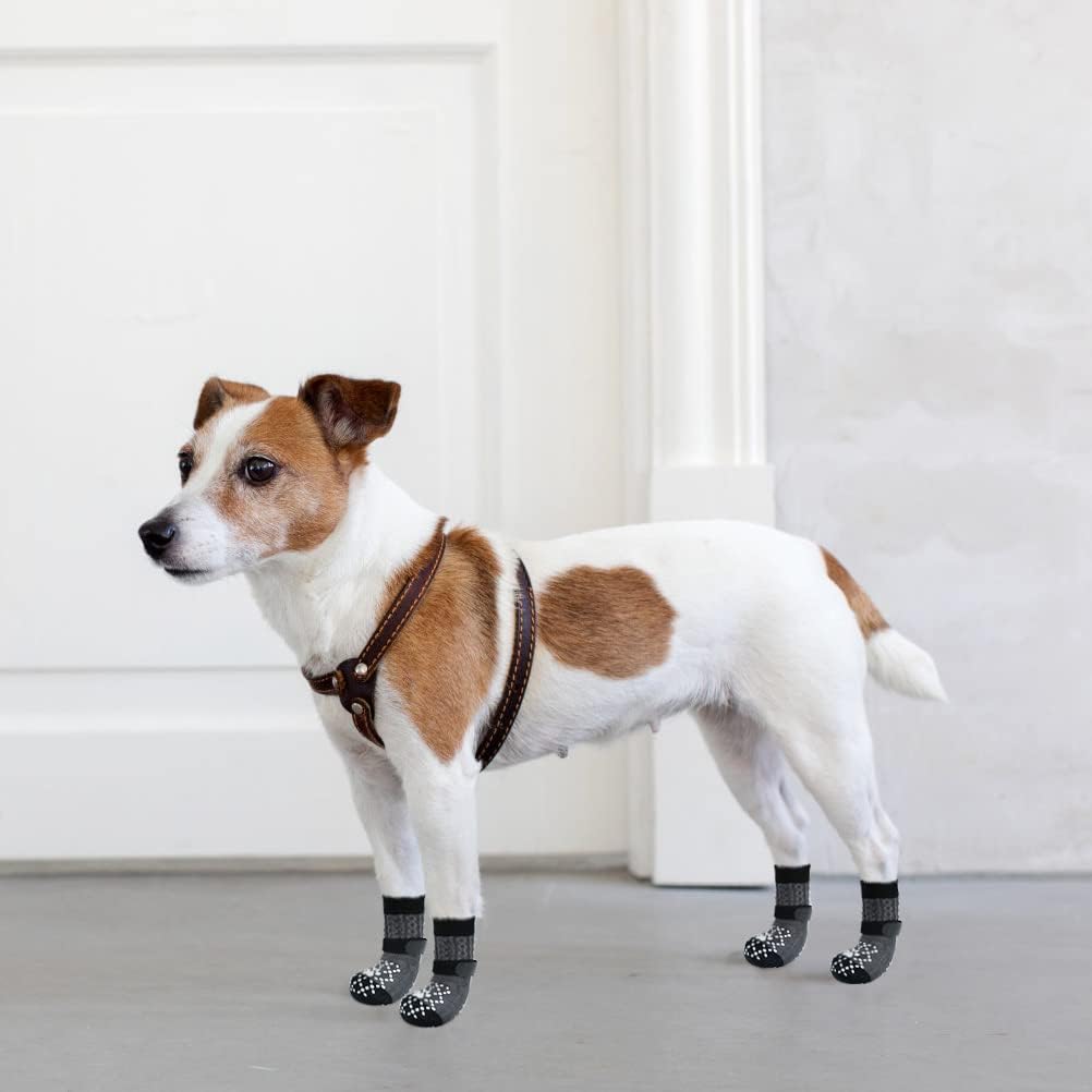 BEAUTYZOO Anti-Slip Dog Socks,Dog Shoes for Hot/Cold Pavement,Paw Protectors with Grips 3 Pairs for Puppy Small Medium Large Senior Old Dogs,Dog Socks to Prevent Licking and Hardwood Floor Protection