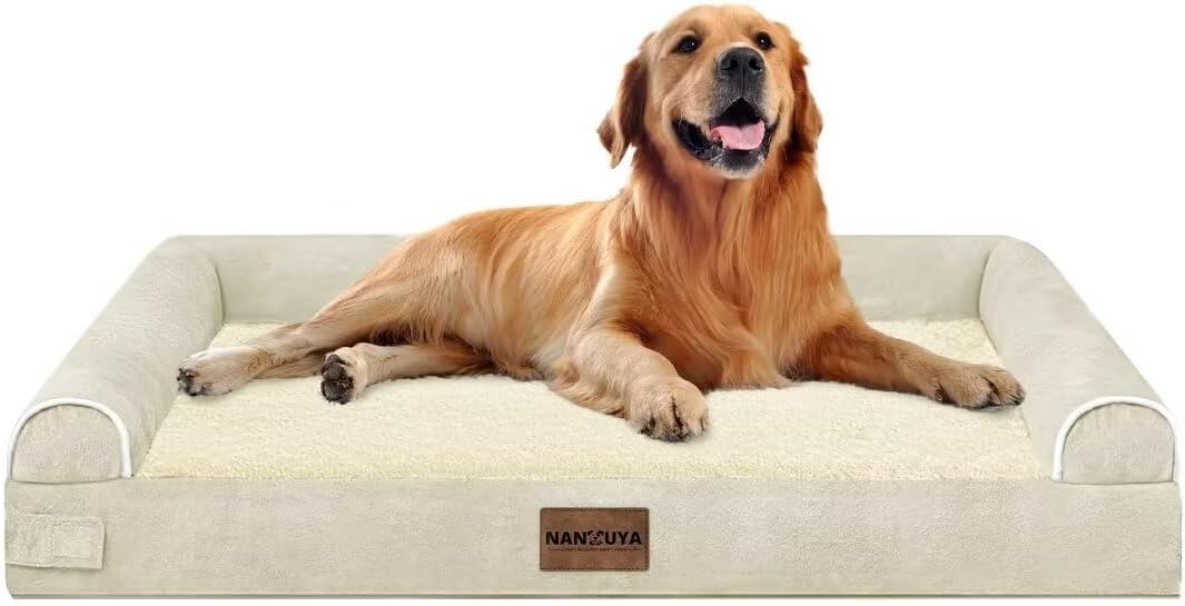 Large Dog Bed Orthopedic Washable: Beds Bolster XL Bed Large Big Dogs Memory Foam Couch Sofa Waterproof with Removable Cover
