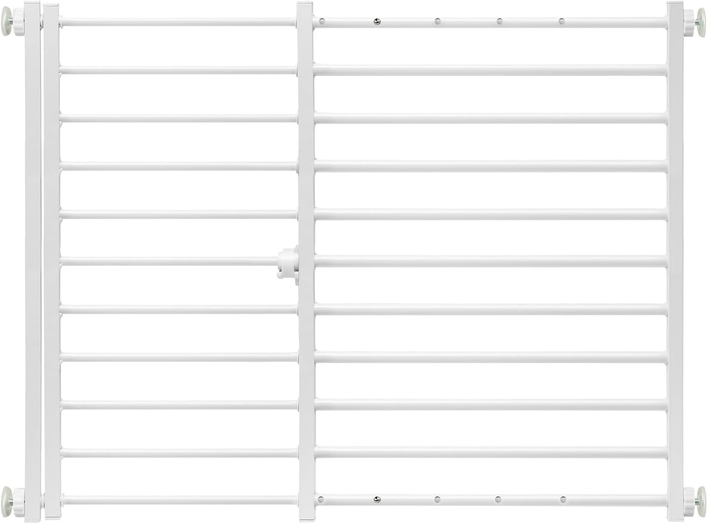 Malier Indoor Dog Gate with Door, 26-41" Extra Wide Full Metal Pet Gate Short Dog Gate for Stairs, Pressure Mount 10'' Tall Small Puppy Low Gate Easy Step Over for Doorways