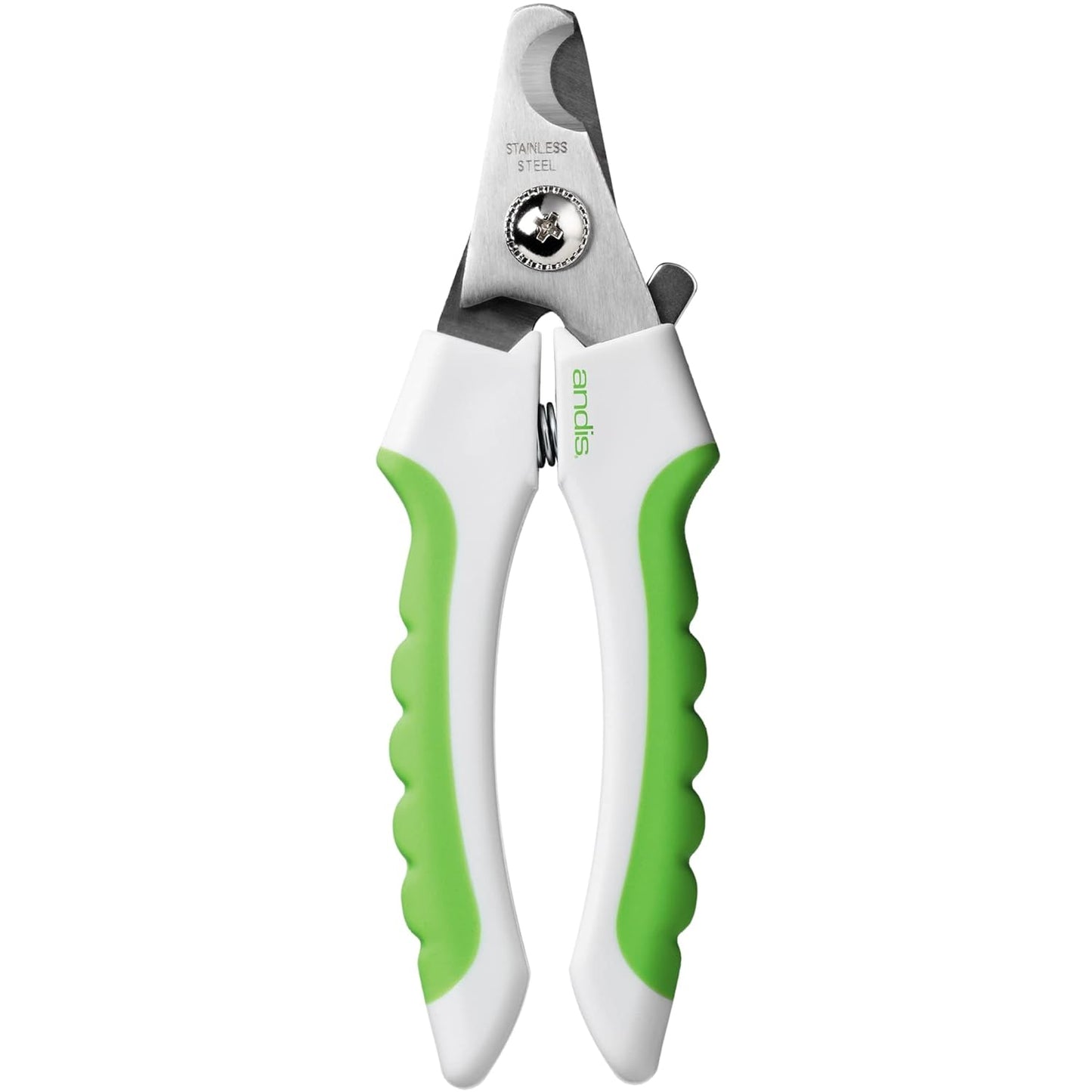 Andis 68575 Animal Nail Cutter for Small Breeds - Stainless Steel Blades with Sharp Efficiency - Designed for Repeated Use & Recommended by Pet Trainers – Medium Size & White/Green