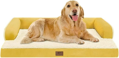 Large Dog Bed Orthopedic Washable - Beds Bolster - Medium XL XLarge Big Dogs - Memory Foam Couch Sofa - Waterproof with Removable Cover