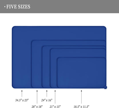 Reopet Waterproof Pet Feeding Mat, Non-Slip Silicone Placemats for Dog Cat Food and Water Bowl, High Raised Edges to Prevent Spills and Protect Floors
