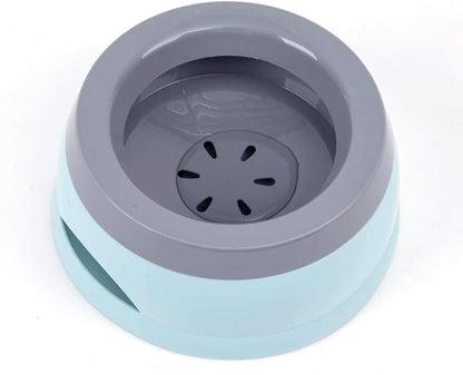 Love Dream No Spill Dog Water Bowl, No Drip Dog Slow Water Feeder No Slip Vehicle Carried Pet Water Dispenser 25 oz with Floating Disk Slow Drinking Bowl for Dogs Cats (Gray)