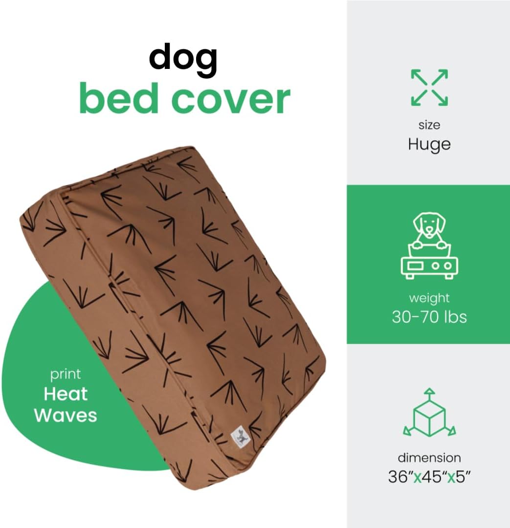 Molly Mutt Medium to Large Dog Bed Cover- Forever Young Print - Measures 27”X36”X5’’ - 100% Cotton - Durable - Breathable - Sustainable - Machine Washable Dog Bed Cover (Dd82b)