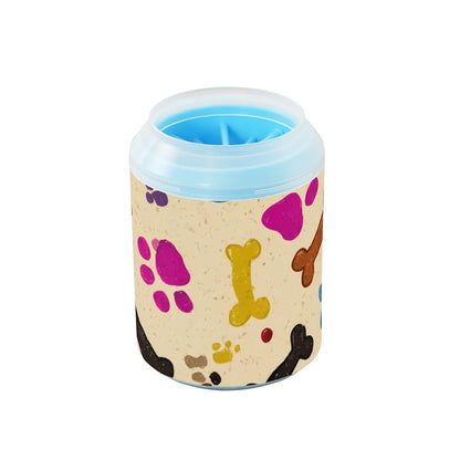 Dog Paw Cleaner Cups for Dogs Pet Foot Washer Paw Scrubber for Medium Small Dogs Cats Cleaning Cup Cute Yellow Fiesta Guitars Cacti and Ethnic Birds