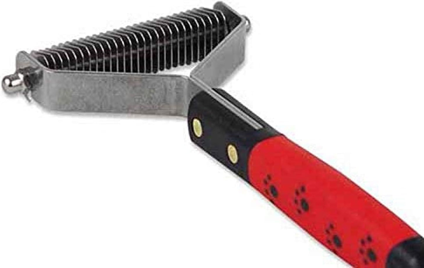 RYAN'S PET SUPPLIES Paw Brothers 13-Blade Coarse Double Wide Dematting Undercoat Rake for Dogs and Cats, Professional Grade, Dog Shedding Brush, Stainless Steel Blades, Rounded Gentle Teeth