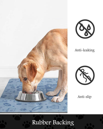 PADOOR Pet Feeding Mat-Absorbent Dog Mat for Food and Water Bowl-No Stains Easy Clean Dog Food Mat-Quick Dry Water Dispenser-Puppy Supplies Accessories