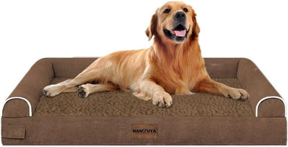 Large Dog Bed Orthopedic Washable: Beds Bolster XL Bed Large Big Dogs Memory Foam Couch Sofa Waterproof with Removable Cover