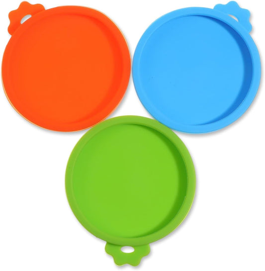 EupHHonycs 6 Pcs Cat Food Can Lids Silicone Small Pet Can Covers Dishwasher Safe for 3 oz Cat Wet Food Cans or Canned Good