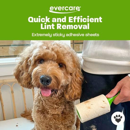 Evercare All Purpose Pet Hair Lint Roller with 2 Refills, 180 Total Sheets – Reusable Sticky Roller for Pet Hair, Cat & Dog Hair Remover, Lint Remover, Pet Hair Remover for Furniture, Clothing & Cars