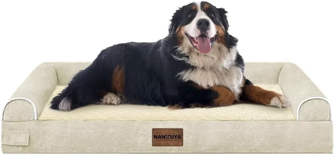 Large Dog Bed Orthopedic Washable: Beds Bolster XL Bed Large Big Dogs Memory Foam Couch Sofa Waterproof with Removable Cover