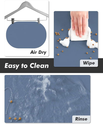 Absorbent Dog Food Mat-Cat Dog Mat for Food and Water Bowl, Quick Dry Pet Food Mat, No Stains Dog Feeding mat, Dog Accessories Pet Supplies Mat-Dog Water Bowl Mat for Messy Drinkers