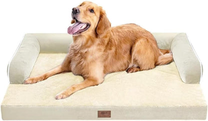 Large Dog Bed Orthopedic Washable - Beds Bolster - Medium XL XLarge Big Dogs - Memory Foam Couch Sofa - Waterproof with Removable Cover