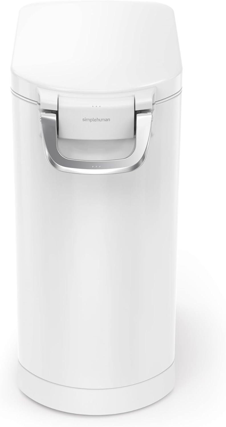 simplehuman Large Pet Food Storage Container, Holds 30-35 lb / 14-16 kg of Dry Dog Food, Cat Food, or Bird Seed, Airtight Lock-Tight Lid with Magnetic Scoop, BPA-Free, Brushed Stainless Steel