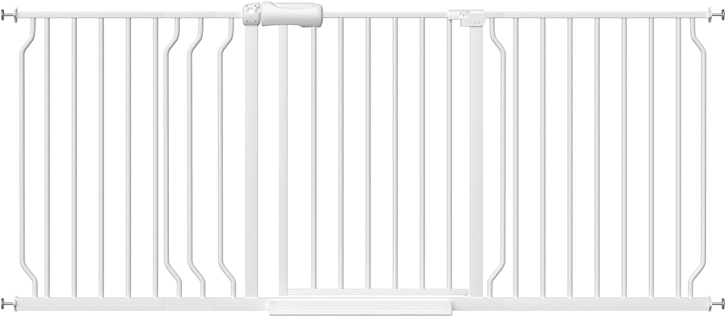 Extra Wide Baby Gates for Doorways 71.65"-85.82" Extra Wide Baby Gate Dog gate Pressure Mounted No Drilling with Walk-Through, Auto-Close & Dual-Direction Swing for Large Wide Opening Black