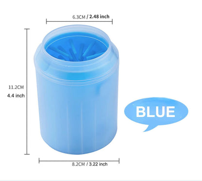 Dog Paw Cleaner for Large/Petite Paw Washer Easy to Use & Clean Portable Dog Paw Cleaner Cup Foot Washer with Silicone Washers (L, Blue)