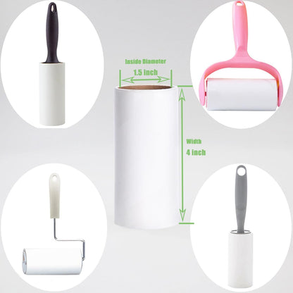 Flat Sticky Lint Roller for Couch Desk Chair Dog/Cat Bed Balliard Table Lint Roller for Pet Hair Lint Remover T Shape Handle with 4 Refill Rolls (Navy Black)