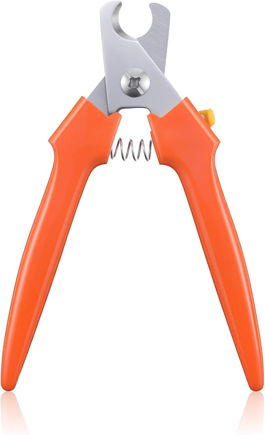 Dog Nail Clipper, Stainless Steel Pet Nail Clippers, Orange Dog Clippers for Nails, Large Professional Nails Clipper for Cats and Dogs