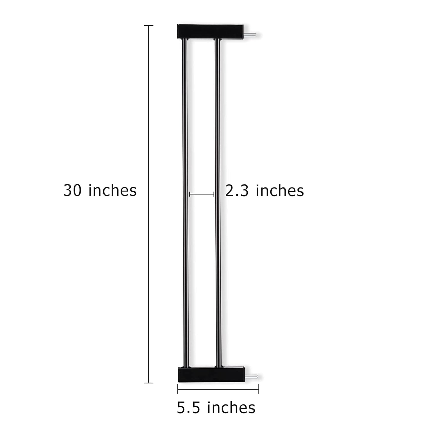 BABELIO Baby Metal Gate Extension with Wood Pattern, 5.5'' Extra Wide Pet Gate for Stairs & Doorways, Pressure Mounted Baby Gate Dog Gate, No Tools Required, 30'' Tall