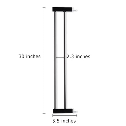 BABELIO Baby Metal Gate Extension with Wood Pattern, 5.5'' Extra Wide Pet Gate for Stairs & Doorways, Pressure Mounted Baby Gate Dog Gate, No Tools Required, 30'' Tall