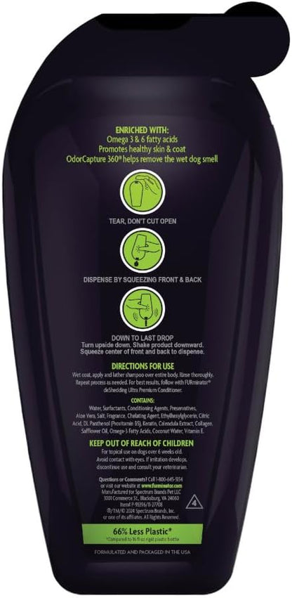 FURminator Ultra Premium deShedding Shampoo for Dogs Helps Reduce Excess Shedding, 16 oz