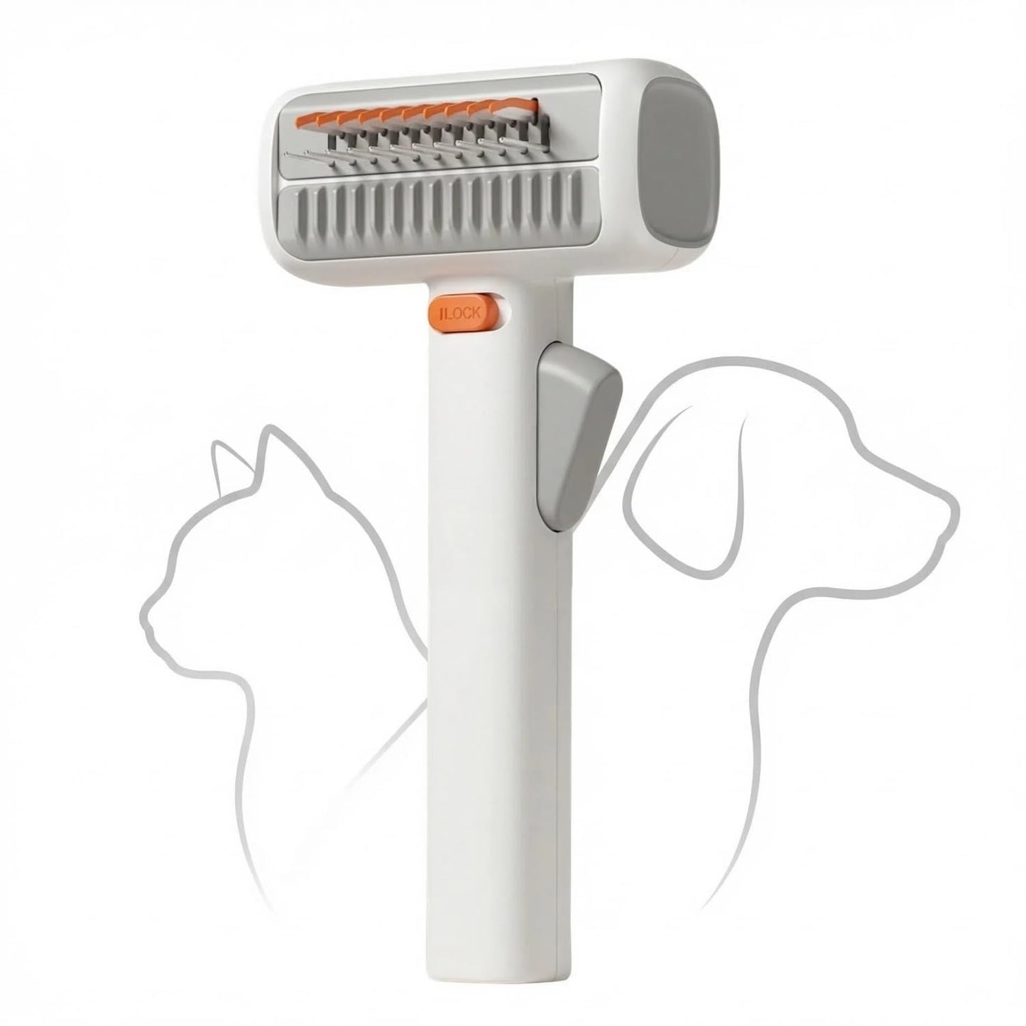 2-IN-1 Pet Self-Detangling & Grooming Comb, Professional Undercoat Rake & Dematting Brush for Dogs & Cats, Gentle on Long or Short Hair, Effortlessly Removes Mats, Tangles & Loose Fur (1PC)