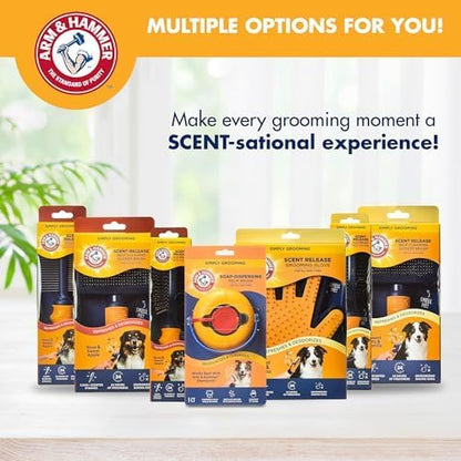 Arm & Hammer Deodorizing Dog Grooming Comb, Fragrance Transfer Technology with Baking Soda, Fine & Standard Teeth for Detangling & Flea Removal, Dematting Tool for Dogs, Sweet Apple & Rose Scent