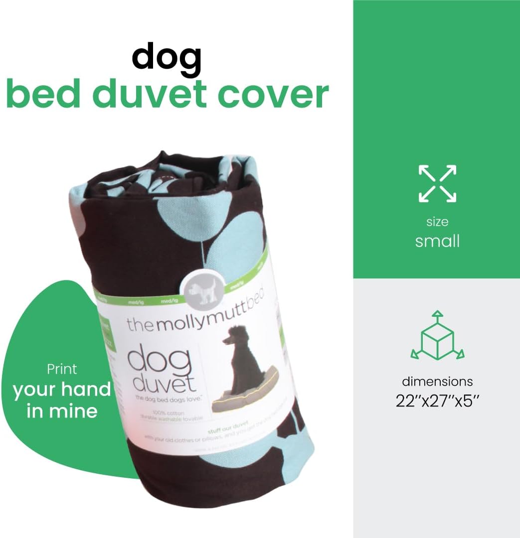 Molly Mutt Medium to Large Dog Bed Cover- Forever Young Print - Measures 27”X36”X5’’ - 100% Cotton - Durable - Breathable - Sustainable - Machine Washable Dog Bed Cover (Dd82b)