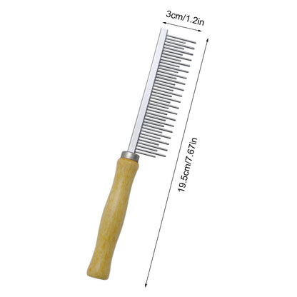 Wooden Handle Grooming Comb for Dogs Cats Pet