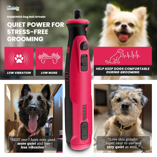 Cordless Dog Nail Grinder - Quiet Sound with LED Light, Blue