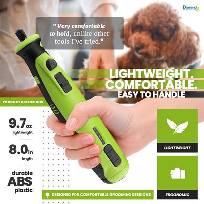 Cordless Dog Nail Grinder - Quiet Sound with LED Light, Blue