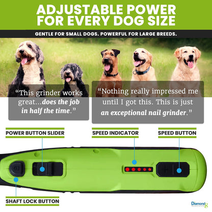 Cordless Dog Nail Grinder - Quiet Sound with LED Light, Blue