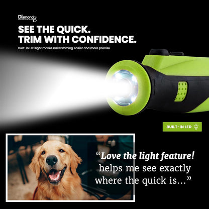 Cordless Dog Nail Grinder - Quiet Sound with LED Light, Blue