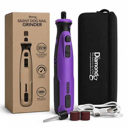 Cordless Dog Nail Grinder - Quiet Sound with LED Light, Blue