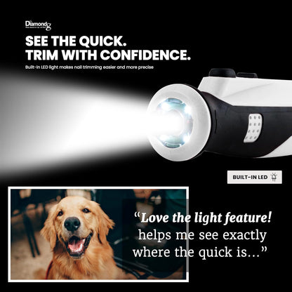 Cordless Dog Nail Grinder - Quiet Sound with LED Light, Blue