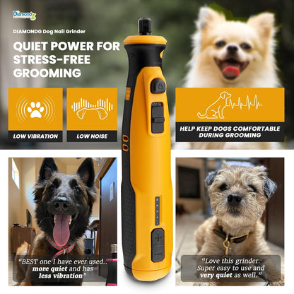 Cordless Dog Nail Grinder - Quiet Sound with LED Light, Blue